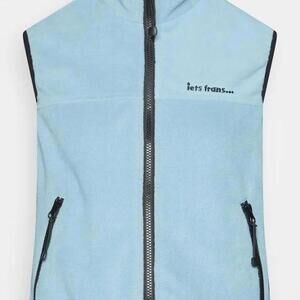 Iets frans baby blue zipup vest